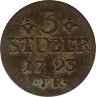 J&uuml;lich-Berg 3 St&uuml;ber 1793 PR Karl Theodor Silber*