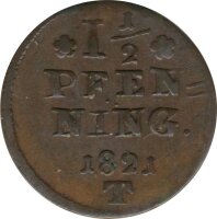 Lippe-Detmold 1 1/2 Pfennig 1821 T Paul Alexander Leopold...