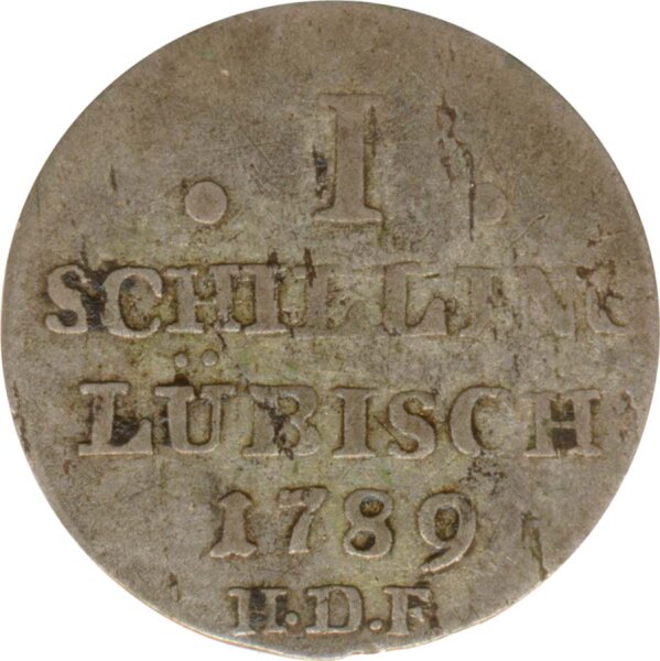 L&uuml;beck 1 Schilling 1789 Stadtwappen Silber*