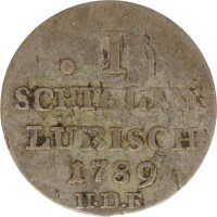 L&uuml;beck 1 Schilling 1789 Stadtwappen Silber*