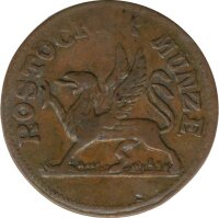 Rostock 3 Pfennig 1824 AS Stadtwappen*