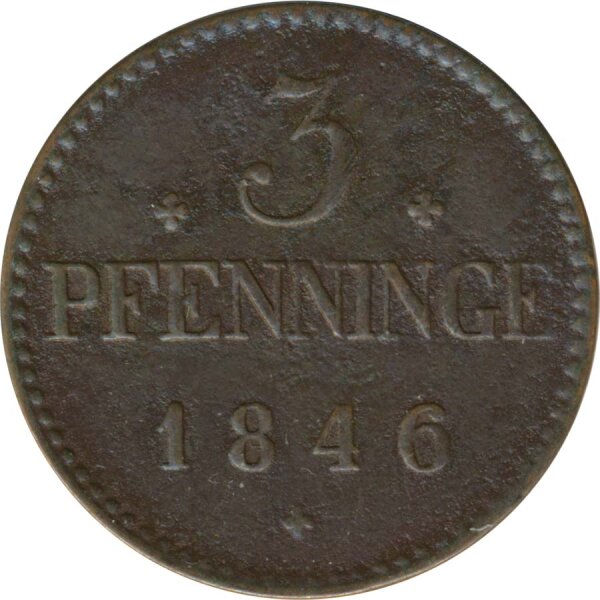 Mecklenburg-Schwerin 3 Pfennig 1846 Friedrich Franz II*