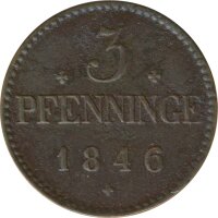 Mecklenburg-Schwerin 3 Pfennig 1846 Friedrich Franz II*