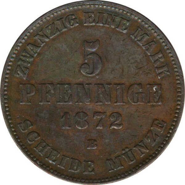 Mecklenburg-Schwerin 5 Pfennig 1872 Friedrich Franz II*