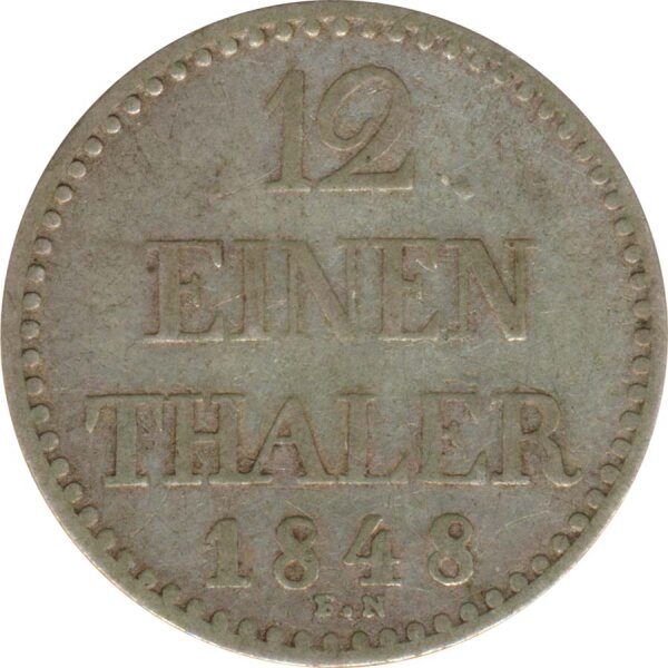 Mecklenburg-Schwerin 1/12 Taler 1848 FN Friedrich Franz II Silber*