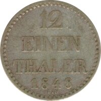 Mecklenburg-Schwerin 1/12 Taler 1848 FN Friedrich Franz...