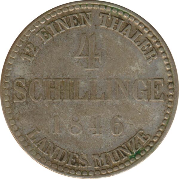 Mecklenburg-Strelitz 4 Schilling 1846 Georg Silber*