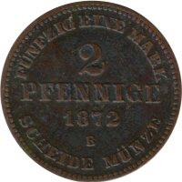 Mecklenburg-Strelitz 2 Pfennig 1872 Friedrich Wilhelm II*