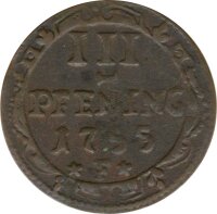 Wismar 3 Pfennig 1755 F Stadtwappen*