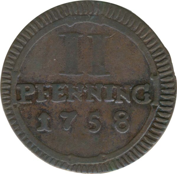 Stadt M&uuml;nster 2 Pfennig 1758 Kupfer*