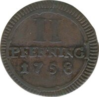 Stadt M&uuml;nster 2 Pfennig 1758 Kupfer*