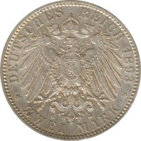 Preussen 2 Mark 1893 A Wilhelm II Silber*
