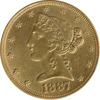 USA 1887 S - 5 US$ - Liberty Head