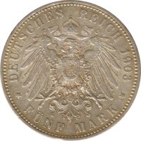 Preussen 5 Mark 1903 A Wilhelm II Silber*