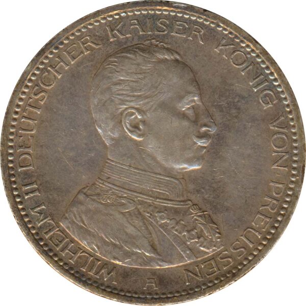 Preussen 5 Mark 1914 A Wilhelm II in Uniform Silber*