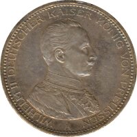 Preussen 5 Mark 1914 A Wilhelm II in Uniform Silber*