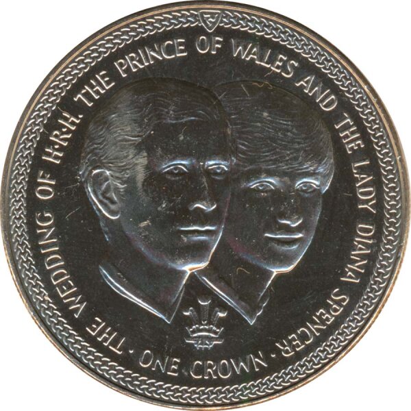 Isle of Man 1 Crown 1981 Hochzeit von Prince Charles & Lady Diana*