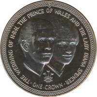 Isle of Man 1 Crown 1981 Hochzeit von Prince Charles...