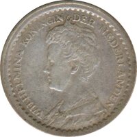 Niederlande 10 Cents 1913 Wilhelmina Silber*