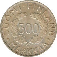Finnland 500 Markkaa 1952 H Olympiade in Helsinki Silber*