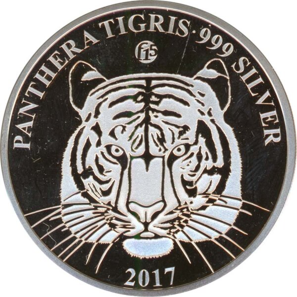 Laos 500 Kip 2017 PP Tiger Fab15 Silber*