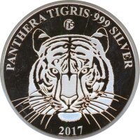 Laos 500 Kip 2017 PP Tiger Fab15 Silber*
