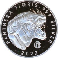 Laos 500 Kip 2022 PP Tiger Fab15 Silber*