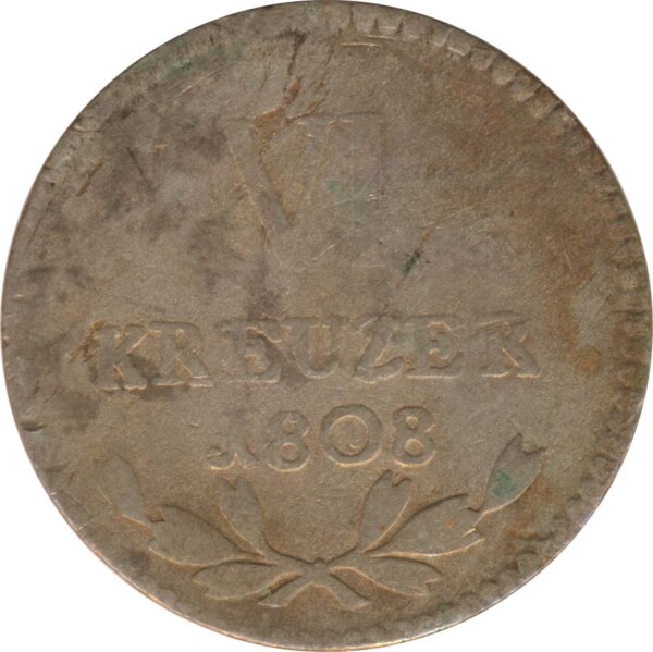 Baden 6 Kreuzer 1808 Karl I. Friedrich Silber*