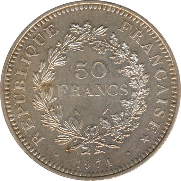 Frankreich 50 Francs 1974 Herkules mit Musen Silber*