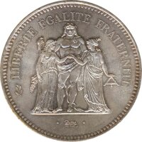 Frankreich 50 Francs 1974 Herkules mit Musen Silber*