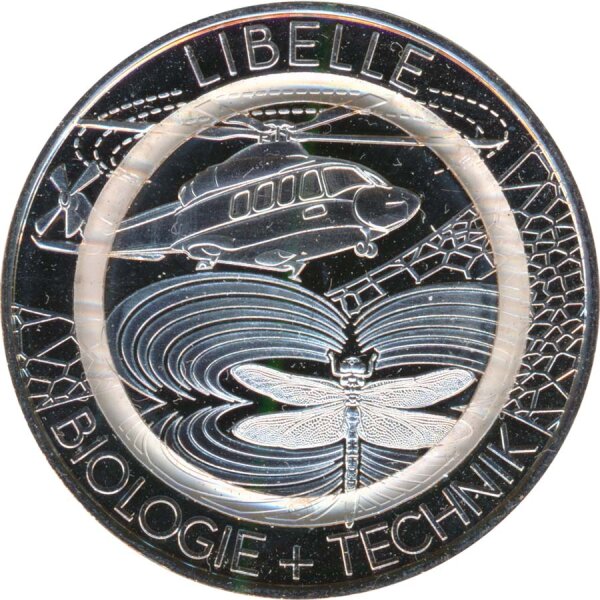 Medaille Biologie und Technik - Hubschrauber Libelle Silber