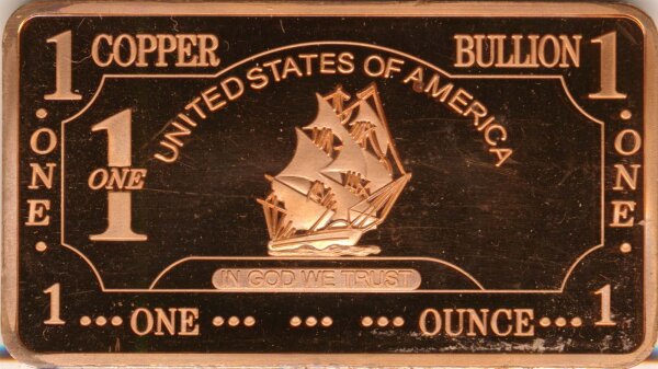 Kupfer - Segelschiff - Ounce*