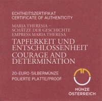 &Ouml;sterreich 20 Euro 2017 Tapferkeit und Entschlossenheit Silber im Etui*
