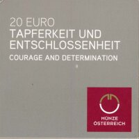 &Ouml;sterreich 20 Euro 2017 Tapferkeit und Entschlossenheit Silber im Etui*