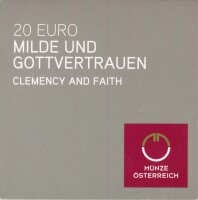 &Ouml;sterreich 20 Euro 2018 Milde und Gottvertrauen Silber im Etui*