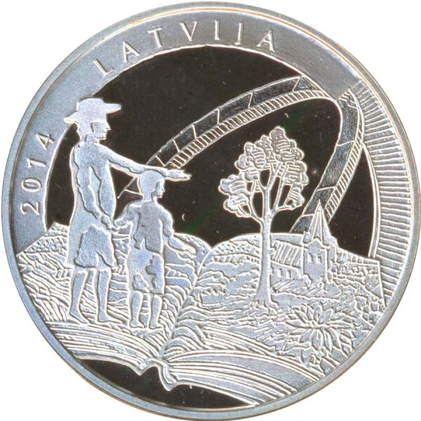 Lettland 5 Euro 2014 - Gotthard Friedrich Stender Silber im Etui*