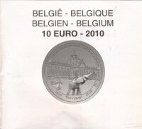 Belgien 10 Euro 2010 PP 100 Jahre Museum für Zentralafrika Silber Farbe im Etui*
