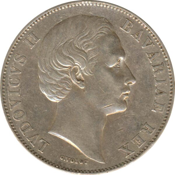 Bayern 1 Taler 1865 Ludwig II Silber*