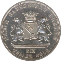 Bremen 1 Taler 1871 B Frieden vom 10. Mai 1871 Silber*