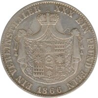 Lippe 1 Taler 1866 A Paul Friedrich Emil Leopold Silber*