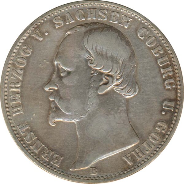 Sachsen-Coburg-Gotha 1 Taler 1864 B Ernst II Silber*