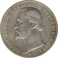Sachsen-Coburg-Gotha 1 Taler 1864 B Ernst II Silber*