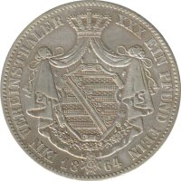 Sachsen-Coburg-Gotha 1 Taler 1864 B Ernst II Silber*