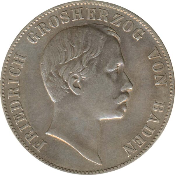 Baden 1 Taler 1864 Friedrich Silber*