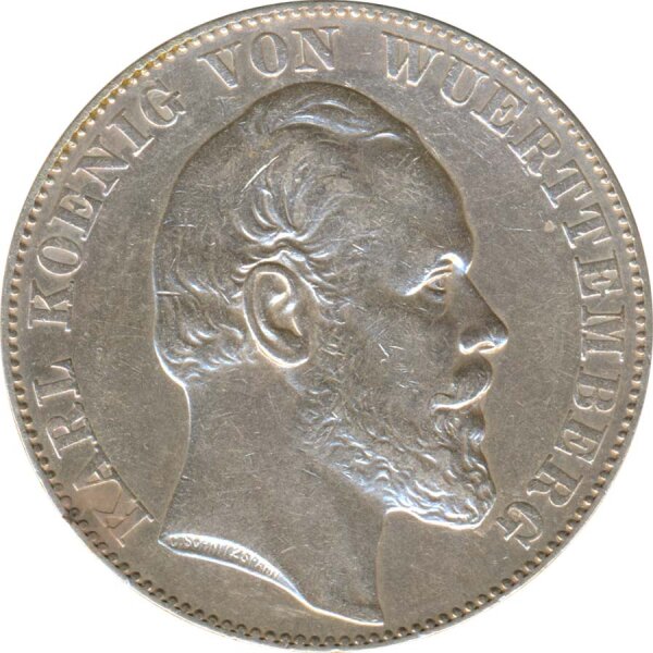Württemberg Siegestaler 1871 Karl Silber*