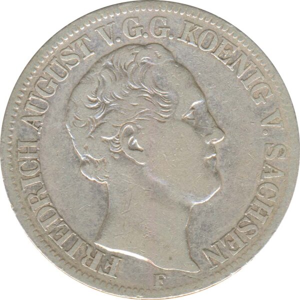 Sachsen 1 Taler 1851 F Friedrich August II. Silber*