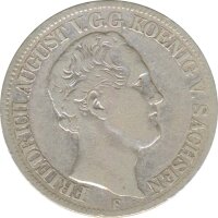 Sachsen 1 Taler 1851 F Friedrich August II. Silber*