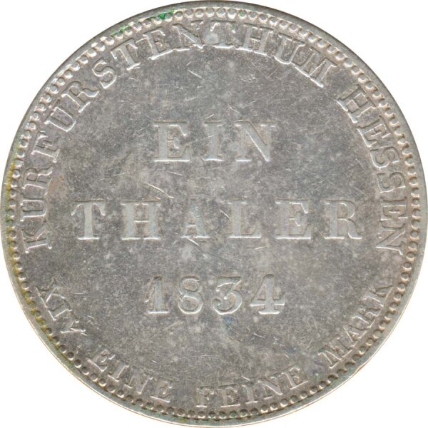 Hessen-Kassel 1 Taler 1834 Wilhelm II & Friedrich Wilhelm Silber*