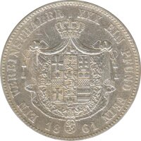 Hessen-Kassel 1 Taler 1861 Friedrich Wilhelm Silber*