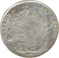 Bayern Konventionstaler 1770 A Maximilian Joseph Silber*